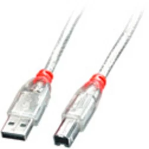 LINDY USB kabel USB 2.0 USB-A utikač, USB-B utikač 3.00 m prozirna  41754 slika