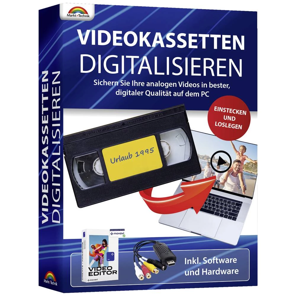 Markt & Technik Videokassetten digitalisieren 2023 inkl. Hardware puna verzija 1 licenca Windows softver za digitalizaci slika