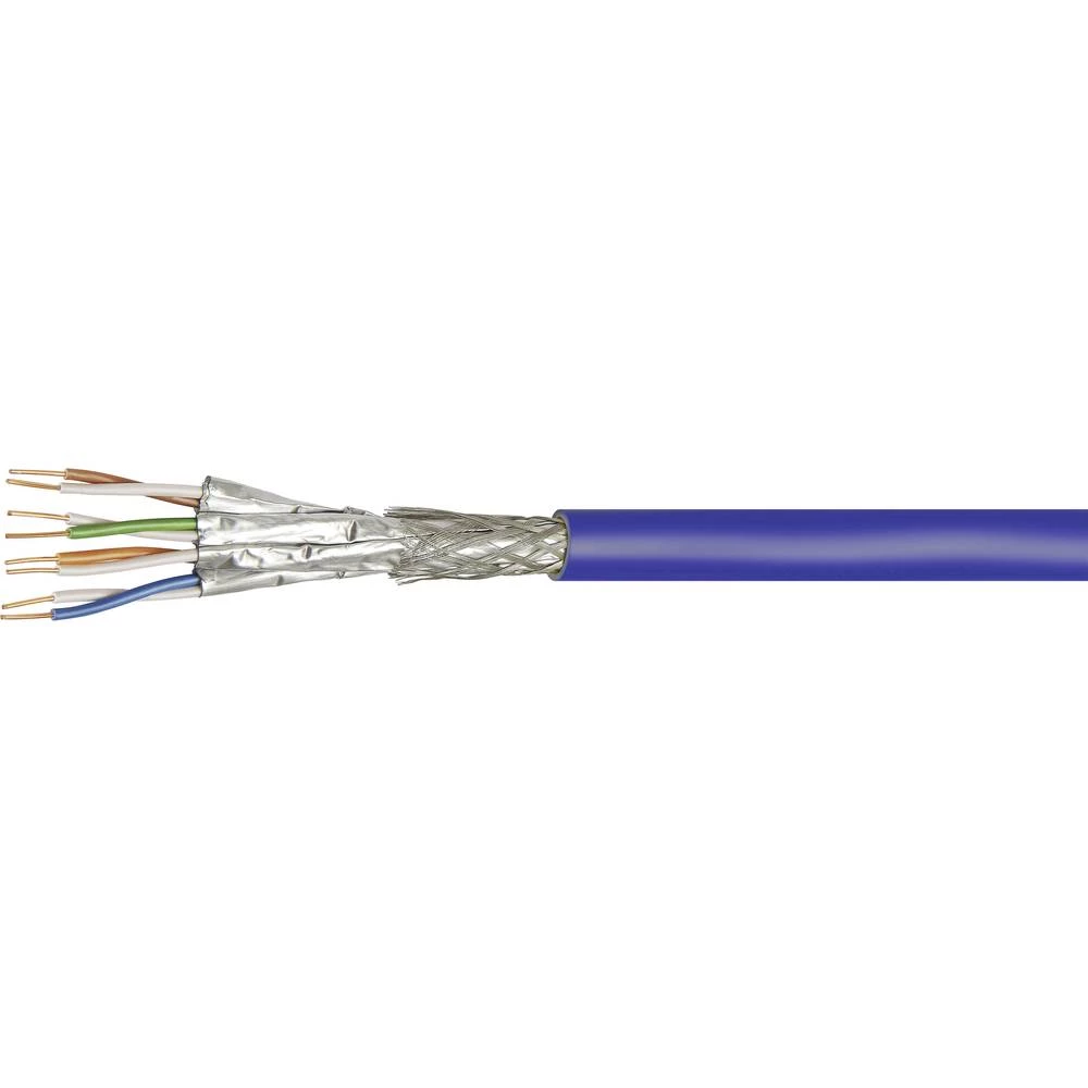 Mrežni kabel CAT 7a S/FTP 4 x 2 x 0.32 mm&sup2; Plava boja Goobay 91893 100 m slika