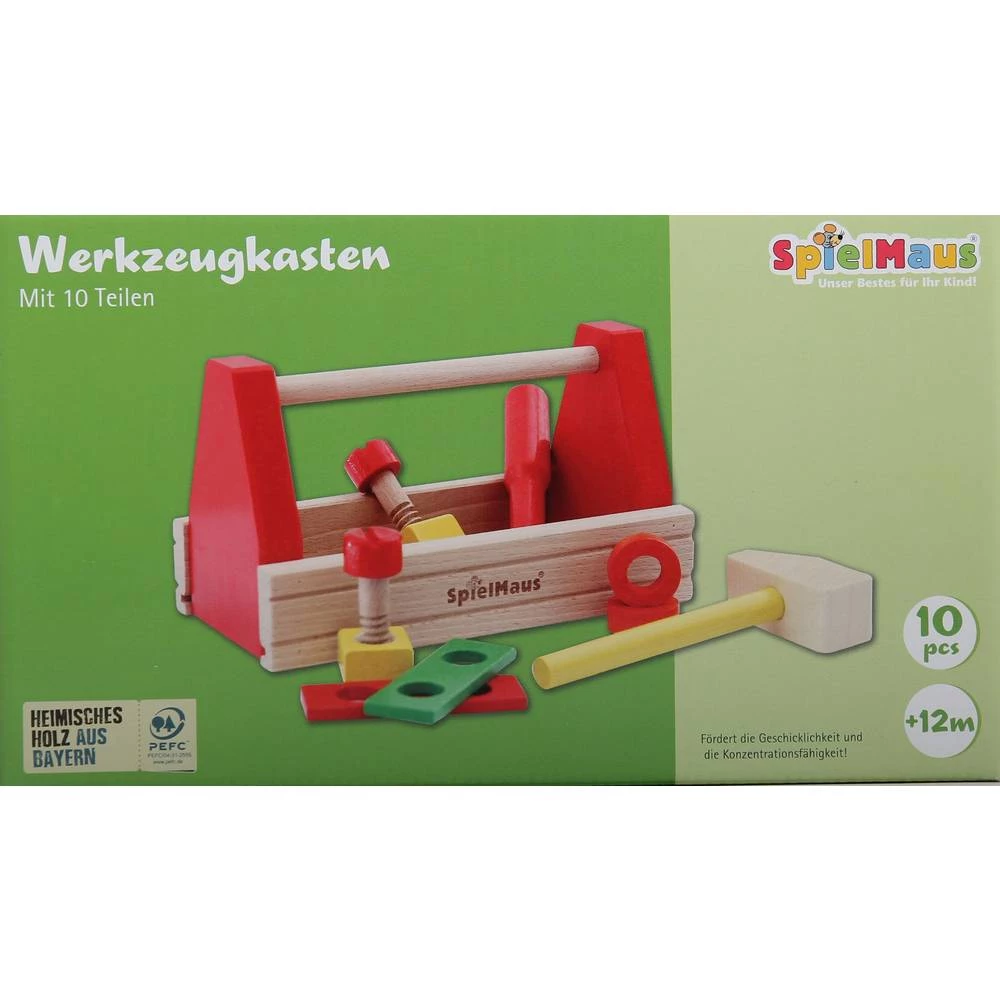 Vedes 41604573 SMH kutija za alat, 10 komada. SpielMaus Holz Werkzeugkasten, 10-teilig slika