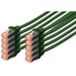 LAN (RJ45) Mreža Priključni kabel CAT 6 S/FTP 3 m Zelena Zaštićen s folijom, Sveukupno zaštićen, Sa zaštitom, Bez halogena, Jedn