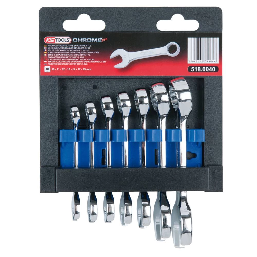 KS Tools 518.0040 518.0040 komplet prstenasto-viličastih ključeva Veličina ključa (metrička) (naslov) 10 - 19 mm slika