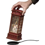 LED kulisa Telefonska govornica s obitelji snjegovića S timerom Toplo-bijela LED Konstsmide 4371-550 Crvena