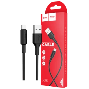 USB kabel za smartphone, USB type C kabel, 1 met., 2A, crna slika