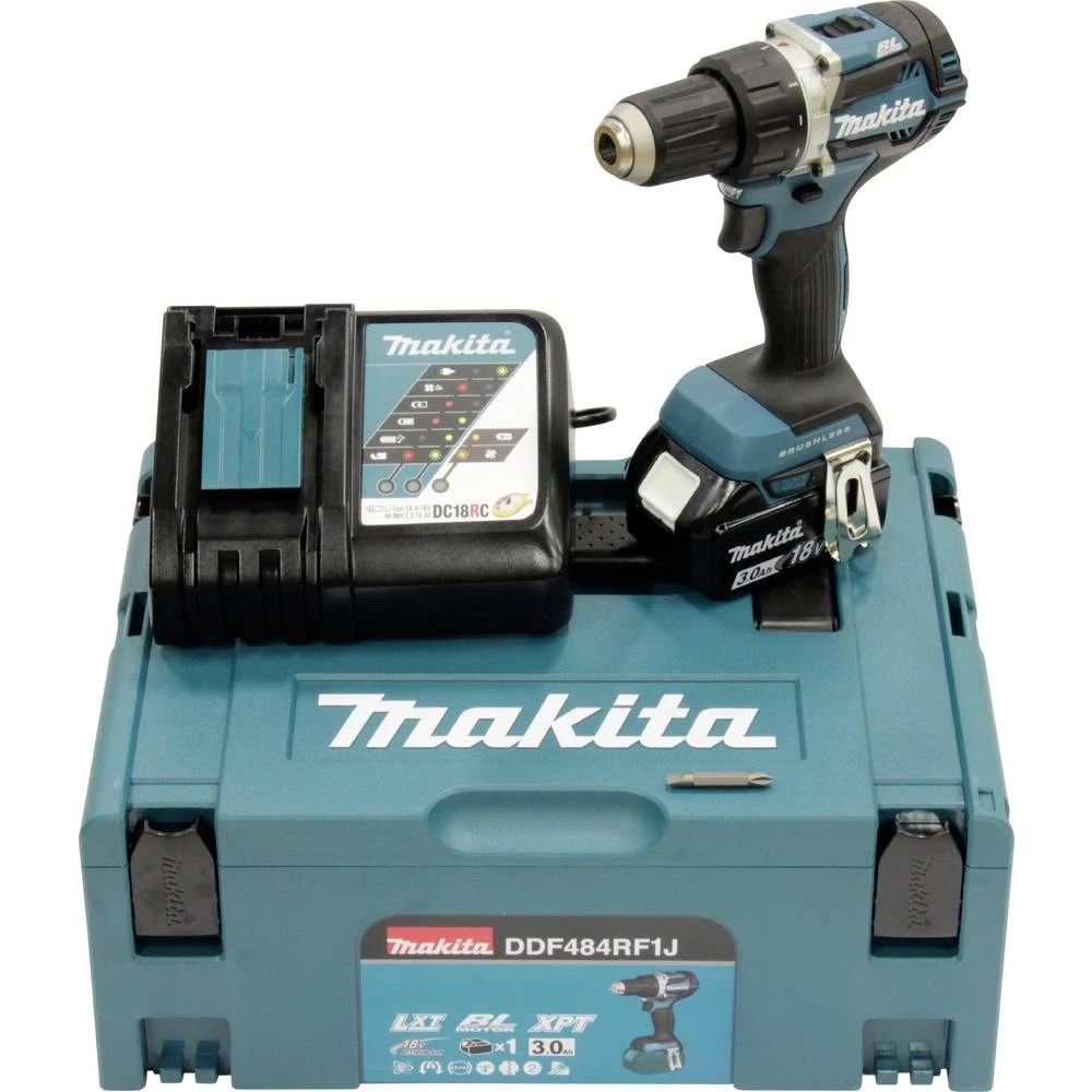 Makita        DDF484RF1J    akumulatorska bušilica        18 V    3.0 Ah    li-ion    uklj. akumulator, uklj. punjač, uklj. kofer slika