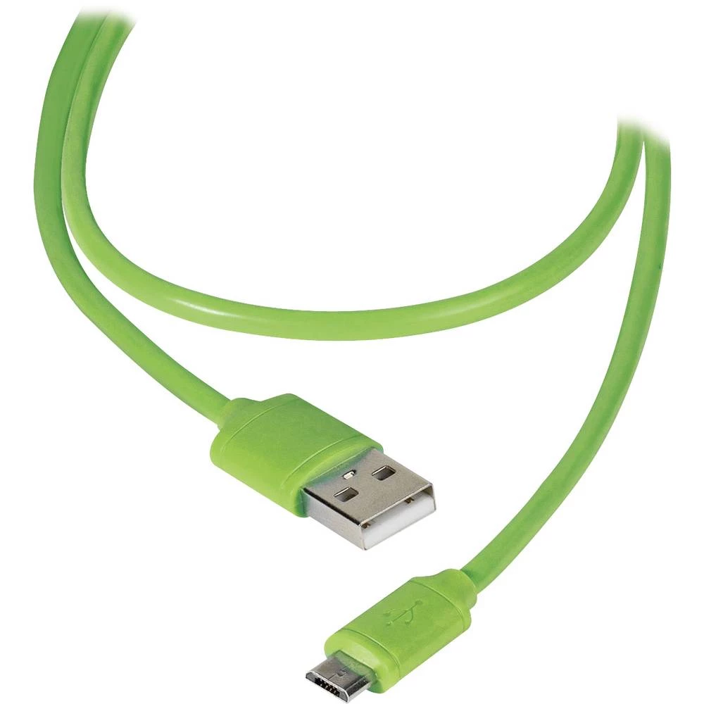 Vivanco USB 2.0 Priključni kabel [1x Muški konektor USB 2.0 tipa A - 1x Muški konektor USB 2.0 tipa Micro B] 1.2 m Zelena slika