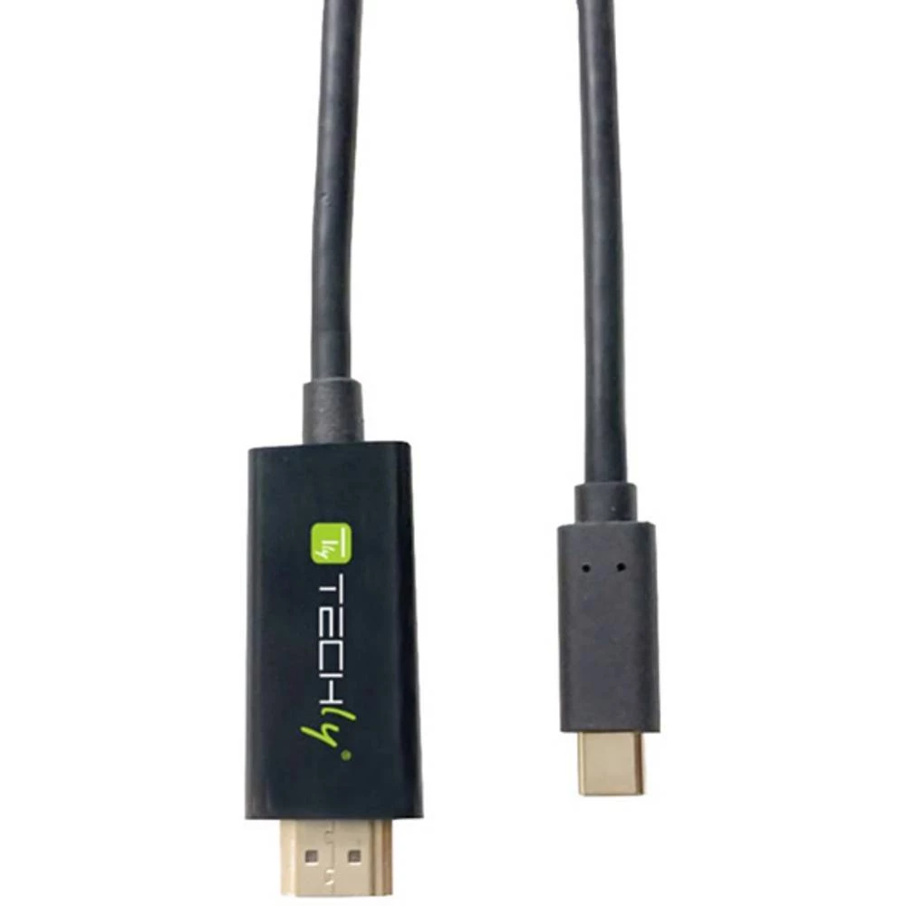 TECHly HDMI / USB-C priključni kabel 2.00 m IADAP-USBC-HDMI2TY podržava HDMI crna [1x muški konektor USB-C™ - 1x muški k slika