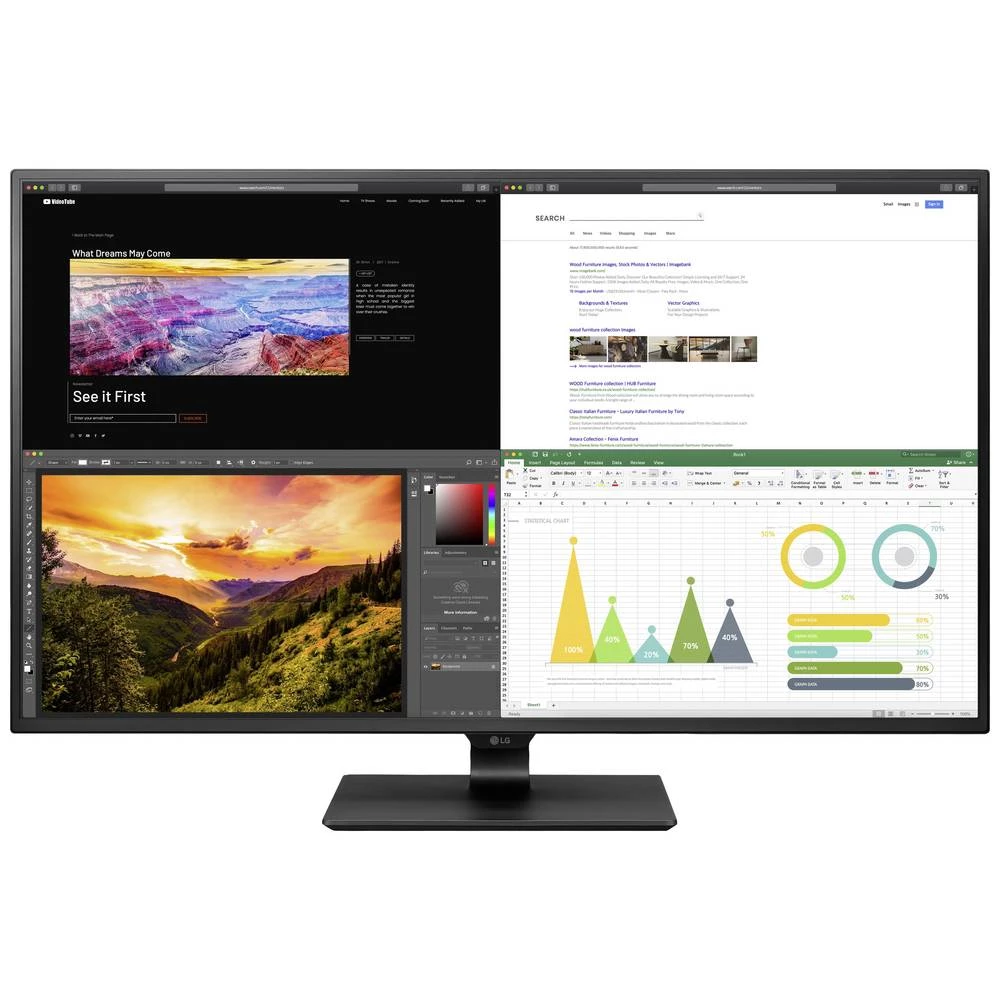 LG Electronics 43BN70U-B LED zaslon 108 cm (42.51 palac) Energetska učinkovitost 2021 G (A - G) 3840 x 2160 piksel UHD 8 ms HDMI™, DisplayPort, USB-C™, USB, jack IPS LED slika