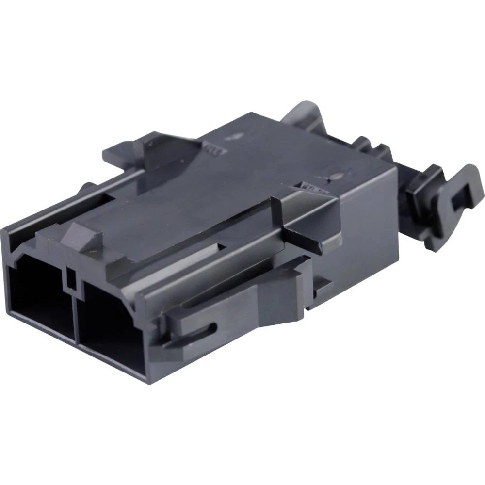 Molex 428180212 10.00mm Pitch Mini-Fit Sr. Plug Housing, Single Row, Panel Mount, 2 Circuit, Black slika