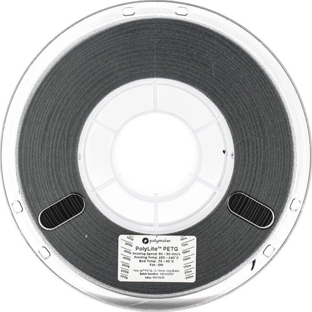 3D pisač filament Polymaker PolyLite 70631 PETG 1.75 mm Crna 1 kg slika