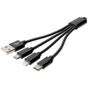 Digitus mobitel, Apple iPad/iPhone/iPod, prijenosno računalo kabel za punjenje [1x USB-A - 3x ] 0.15 m slika