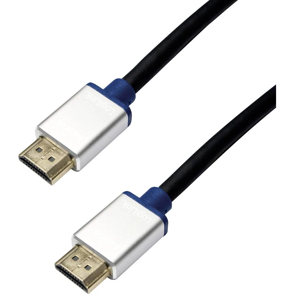 LogiLink HDMI Priključni kabel [1x Muški konektor HDMI - 1x Muški konektor HDMI] 1.5 m Crna slika