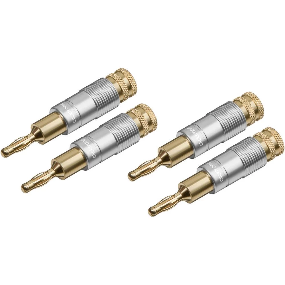 Banana utikač Ravni muški konektor Broj polova: 1 Srebrna/zlatna clicktronic 4 ST slika