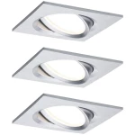 LED ugradna svjetiljka Nova Plus Coin osnovni set zakretni kvadrat 84x84mm 50° Coin 3x6W 3x470lm 230V 2700K aluminij rotiran Paulmann 93680  LED ugradna svjetiljka 3-dijelni komplet    18 W alumini...