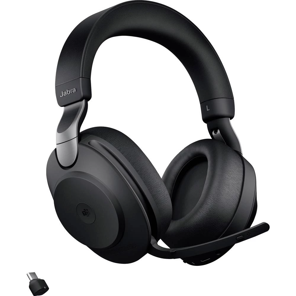 Jabra Evolve2 85 MS telefon Over Ear Headset Bluetooth®, žičani stereo crna smanjivanje šuma mikrofona kontrola glasnoć slika