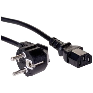 Akyga struja priključni kabel [1x ženski konektor IEC c13, 10 a - 1x sigurnosni utikač ] 3.00 m crna slika