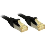 LINDY 47312 RJ45 mrežni kabel, Patch kabel cat 6a (sirovi kabel cat 7) S/FTP 7.50 m crna sa zaštitom za nosić 1 St.
