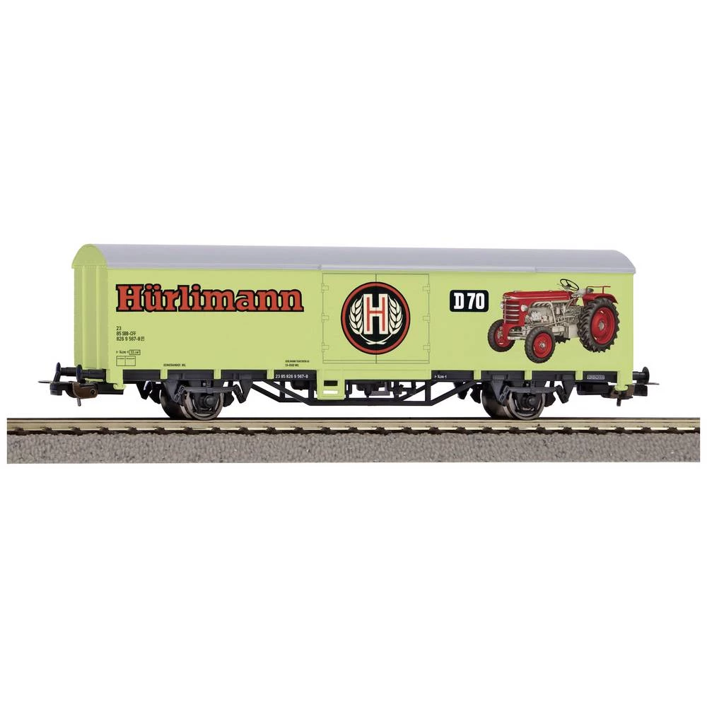 Piko H0 58799 H0 Natkriveni teretni vagon "Hürlimann Tractors" SBB-a slika