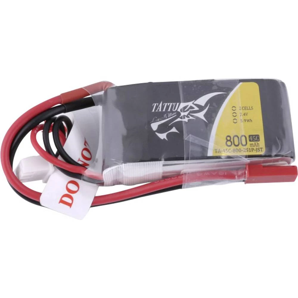LiPo akumulatorski paket za modele 7.4 V 800 mAh Broj ćelija: 2 45 C Tattu Softcase BEC slika