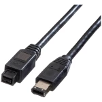 ROLINE IEEE 1394b / IEEE 1394 kabel, 9/6-pinski, crni, 1,8 m Roline FireWire priključni kabel  1.80 m crna