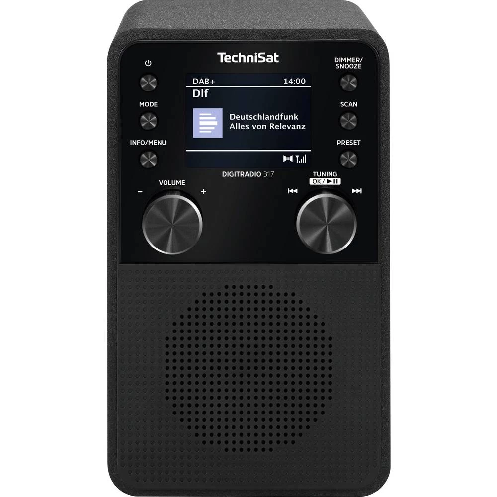 TechniSat DIGITRADIO 317 desktop radio DAB+ (1012), FM UKW, DAB+, Bluetooth®, AUX funkcija alarma crna slika