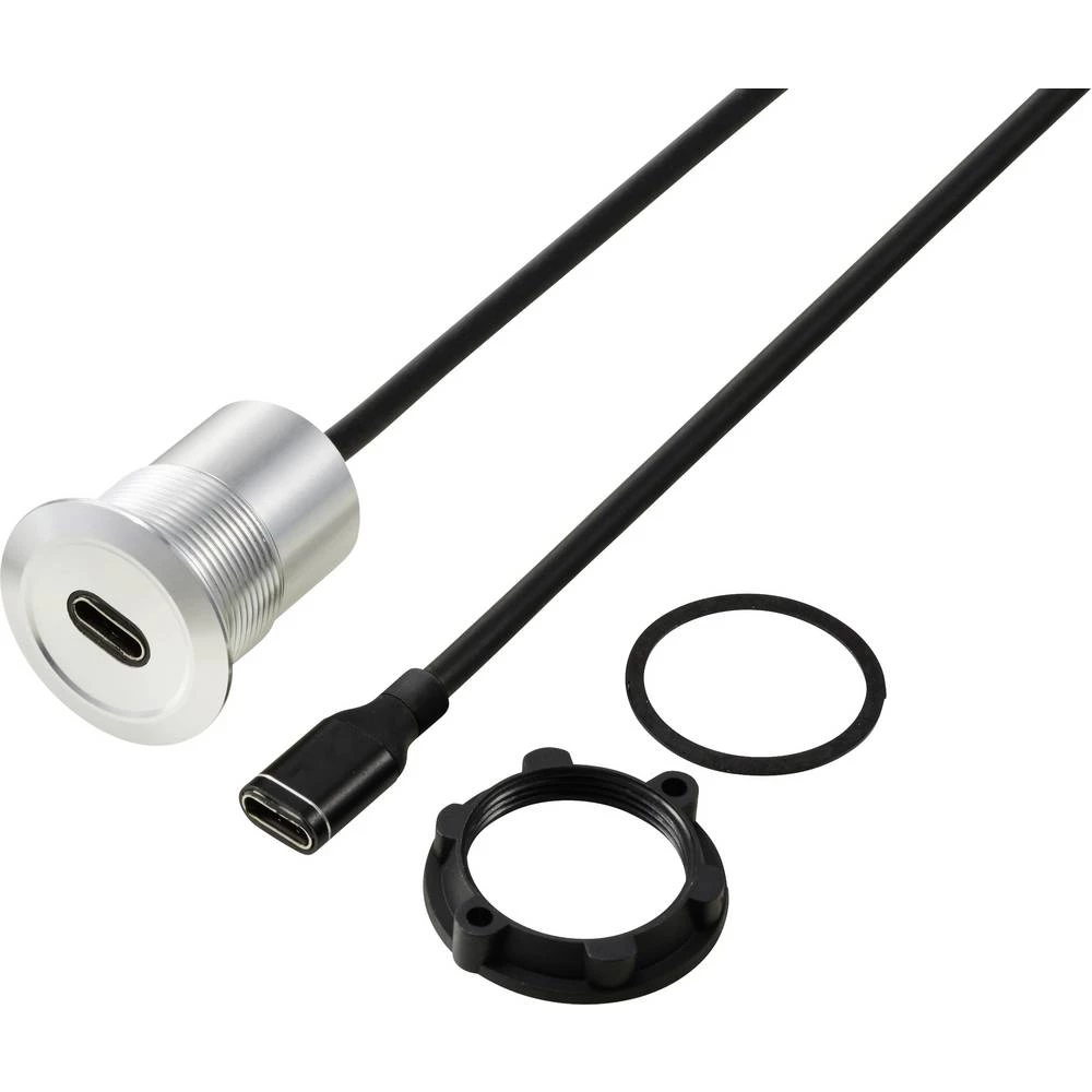 USB 3.1-C® utičnica/utičnica 1 m kabel srebrna    TC-13376300 TRU COMPONENTS Sadržaj: 1 St. slika