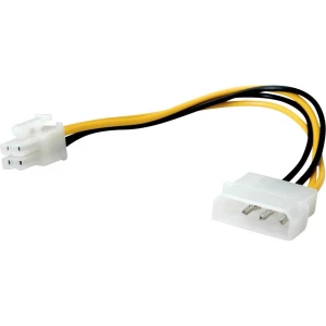 Roline struja priključni kabel [1x 4-polni muški konektor Molex - 1x 4-polni muški konektor ATX] 15.00 cm crna, žuta slika