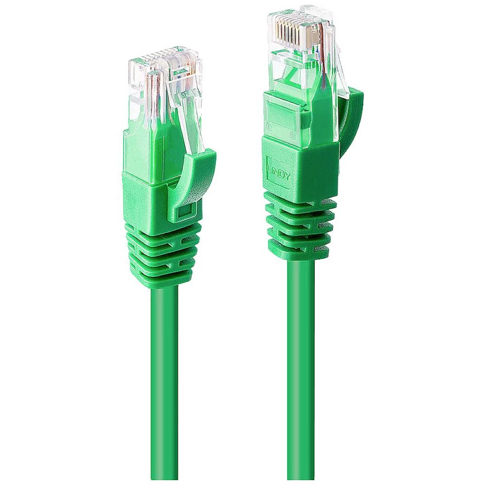 LINDY 48051 RJ45 mrežni kabel, Patch kabel cat 6 U/UTP 7.5 m zelena  1 St. slika