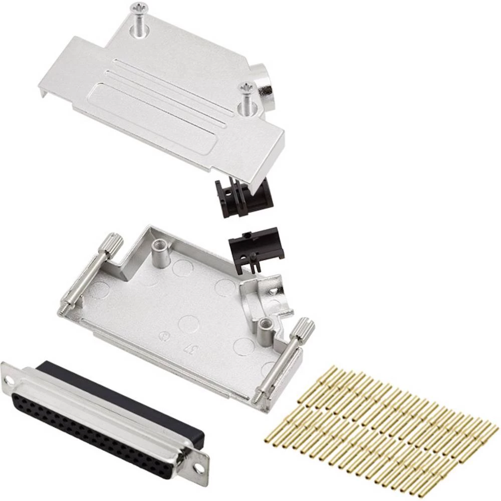 Višestruki ženski konektor D-SUB komplet 45 ° Broj polova: 37 Krimpanje encitech D45ZK37-DBCS-K 1 ST slika
