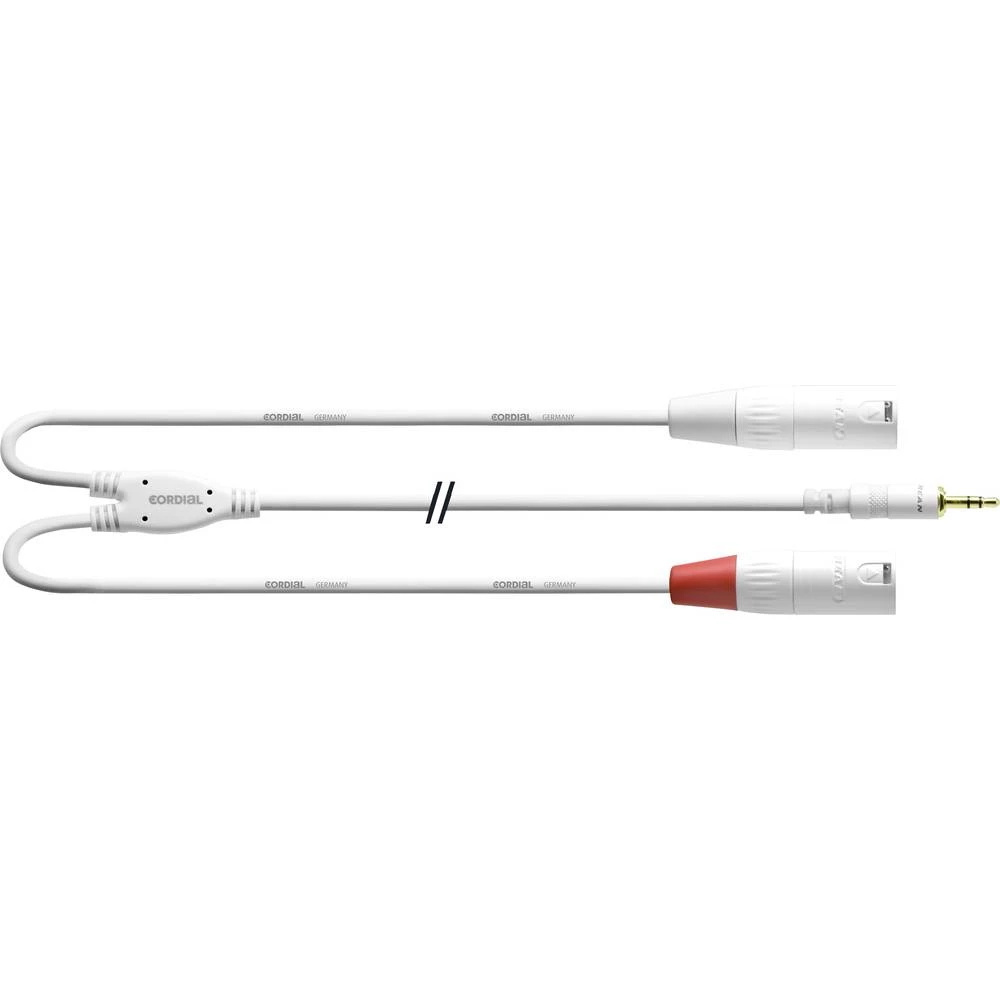 Audio Adapter cable [1x 3,5 mm banana utikač - 2x Ženski konektor XLR] 3 m Bijela Cordial slika