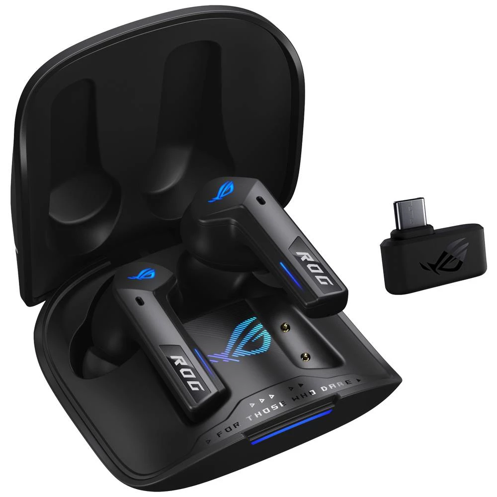 Asus ROG Cetra True Wireless Speednova igre In Ear slušalice Bluetooth® stereo crna poništavanje buke kutija za punjenj slika