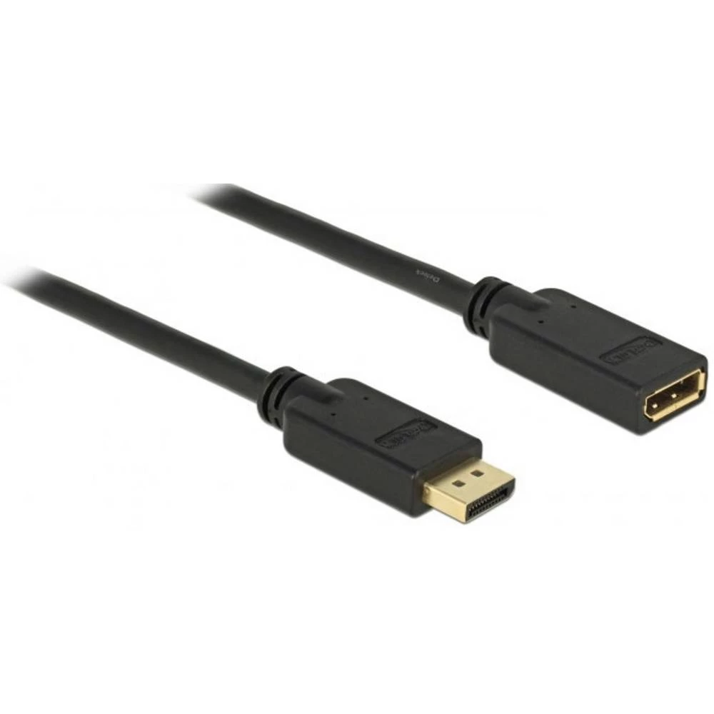 Delock DisplayPort produžetak 1.00 m 83809 pozlaćeni kontakti crna [1x muški konektor displayport - 1x ženski konektor d slika