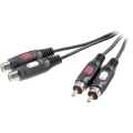 SpeaKa Professional-činč audio produžni kabel [2x činč utikač - 2x činč-utičnica] 10 m crn slika