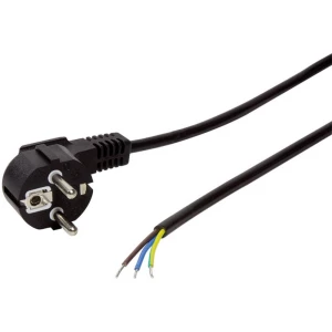 LogiLink struja priključni kabel [1x kutni sigurnosni utikač - 1x slobodan kraj] 1.50 m crna slika