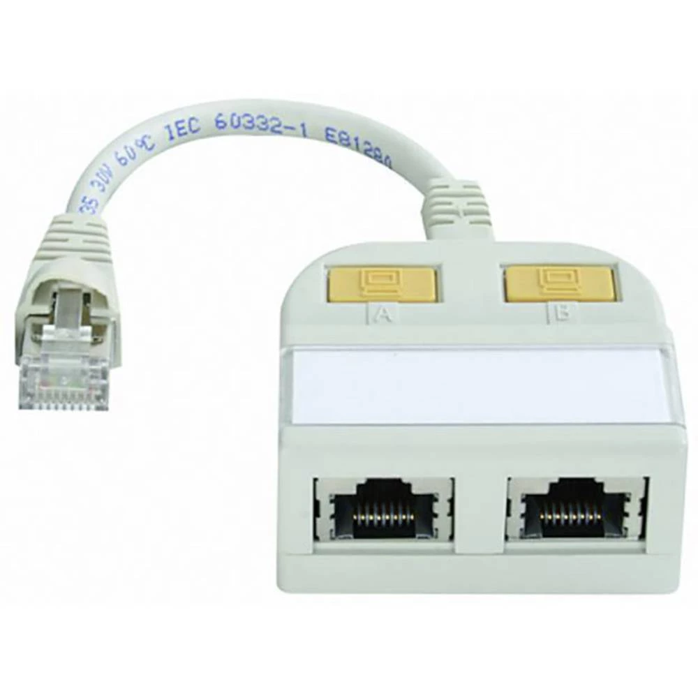 LAN (RJ45) ISDN Y-adapter [2x Ženski konektor RJ45 - 1x Muški konektor RJ45] 0.15 m Svijetlosiva (RAL 7035) Telegärtner slika