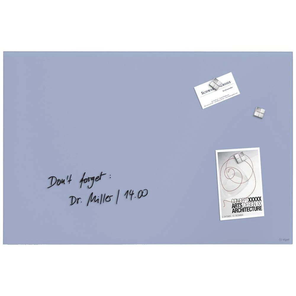 Sigel magnetska ploča od stakla Sigel (Š x V) 600 mm x 400 mm pastelno-plava GL513 slika