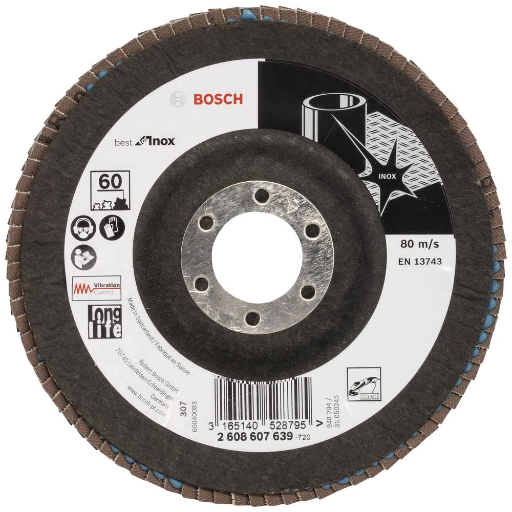 Bosch Accessories 2608607639 X581 lepezasta brusna ploča promjer 125 mm Promjer bušotine 22.33 mm nehrđajući čelik 1 St. slika