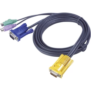 KVM Priključni kabel [1x Muški konektor SPHD-15 - 2x Muški konektor PS/2, Ženski konektor VGA] 6 m Crna ATEN slika