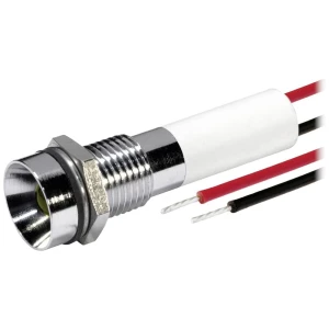 LED signalna lampica za ugradnju promjera 8mm - unutarnji reflektor - sa 600mm spojnim žicama - 12VDC žuta CML 19050252/6 LED smjerni žuta slika