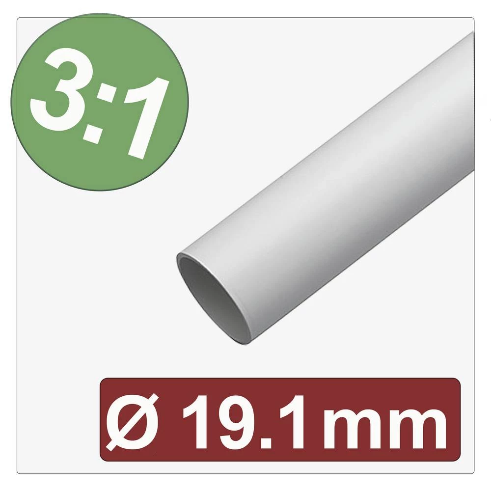 Quadrios 25CA633 skupljajuća cijev s ljepilomi bijela 19.1 mm 6.4 mm Stopa skupljanja:3:1 Roba na metre slika