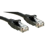 LINDY 45435 RJ45 mrežni kabel, Patch kabel cat 6 U/UTP 5.00 m crna sa zaštitom za nosić 1 St.