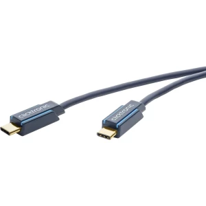 clicktronic USB 2.0 Priključni kabel [1x Muški konektor USB-C™ - 1x Muški konektor USB-C™] 2 m Plava boja slika