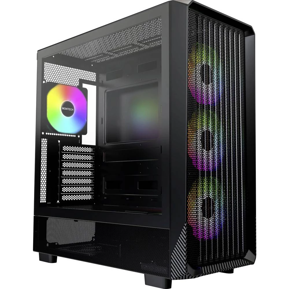 MONTECH X5 midi-tower kućište za računala, kućište za igraće računalo, kućište crna slika