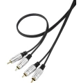 SpeaKa Professional SP-7870148 Cinch audio priključni kabel [2x muški cinch konektor - 2x muški cinch konektor] 1.50 m crna supersoft oplaštenje, pozlaćeni kontakti slika