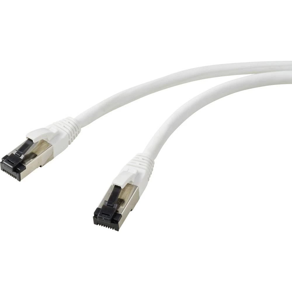 Renkforce RF-7106492 RJ45 mrežni kabel, Patch kabel CAT 8.1 S/FTP 2.00 m bijela 1 kom. slika