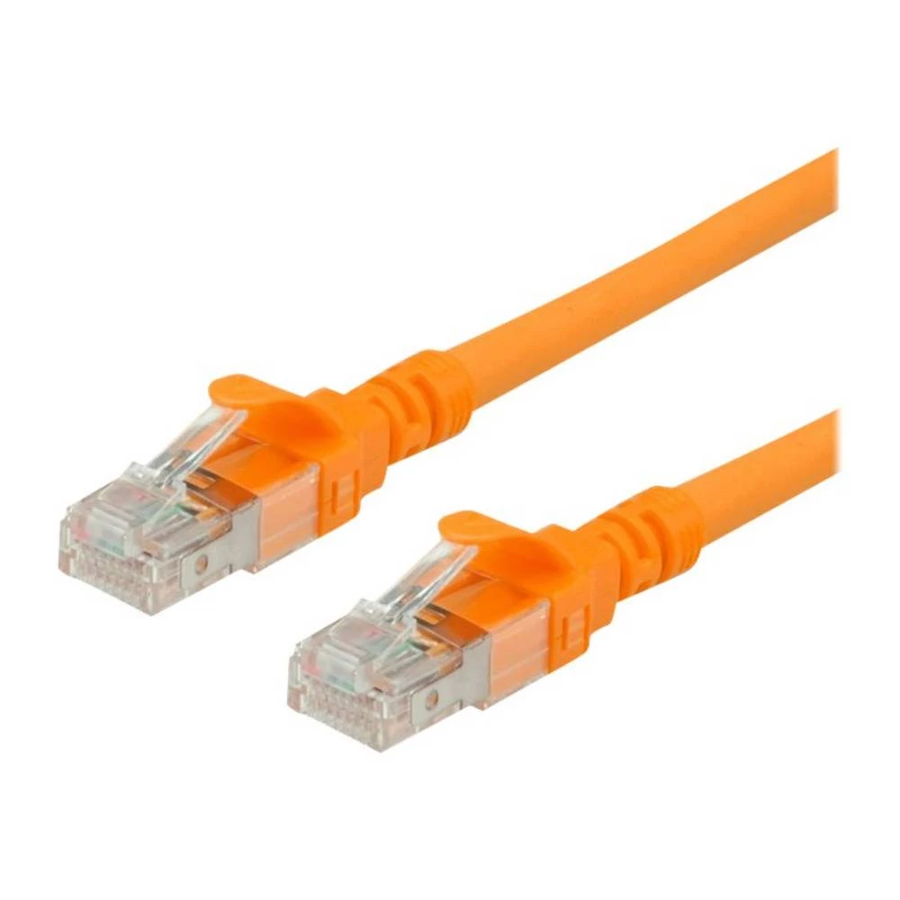 Roline 21.15.2774 RJ45 mrežni kabel, Patch kabel cat 6a U/UTP 1.50 m narančasta, bijela nezaštićen, bez halogena, vatros slika