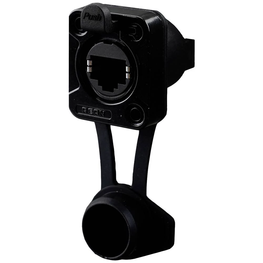 Rean AV RJ45 prolaz, tip roga IP65 Hermetički, BULK RRE8F-Z-012-0 ženski, ugradbeni crna 100 St. slika