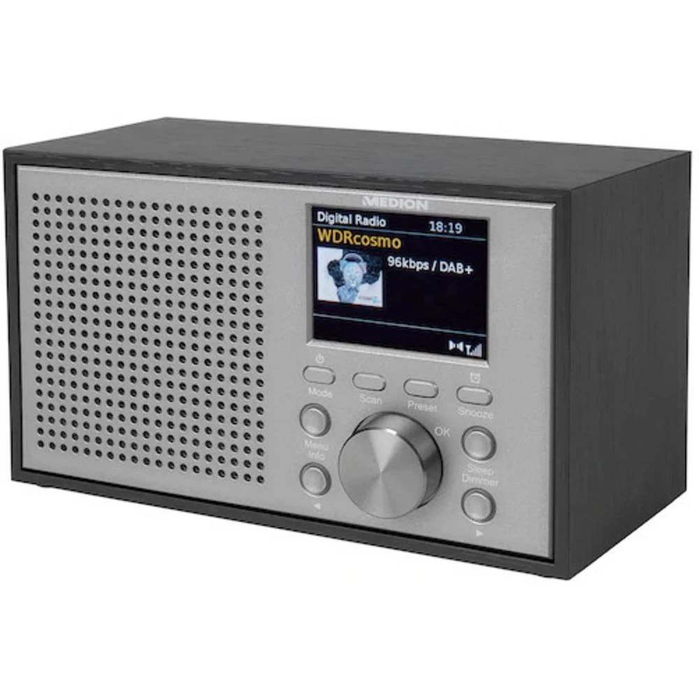 DAB+ (1012) Stolni radio Medion Life P66099 Bluetooth, UKW Srebrna, Crna slika