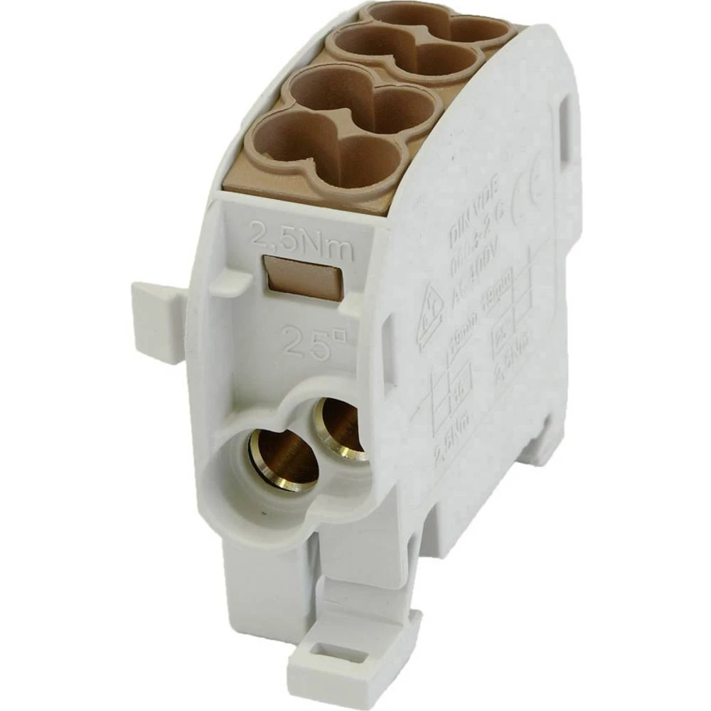 Odvojna stezaljka za glavni vod PA, Mjed Svijetlosiva (RAL 7035), Smeđa boja 1-polni 100 A 690 V Vrsta provodnika = L HoraeTec 1 slika