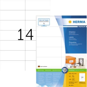 Herma 4674 univerzalne naljepnice 105 x 42.3 mm papir bijela 1400 St. trajno prianjanje  tintni pisač, laserski pisač, l slika